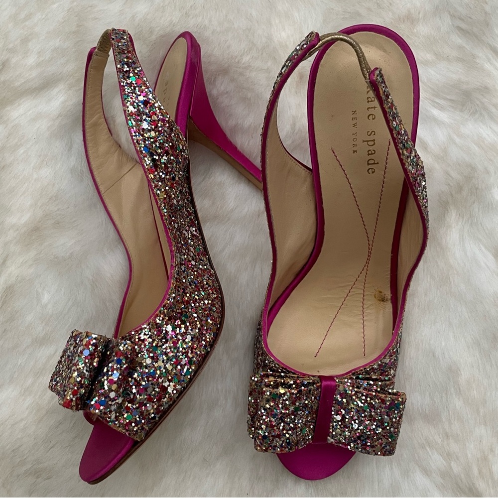 #6 Kate Spade Multicolor Glitter Heels - Picture 8 of 13
